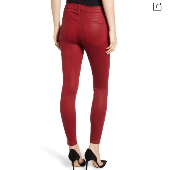 Frame Denim Denim - FRAME Le High waisted Skinny Jeans In Washed Red